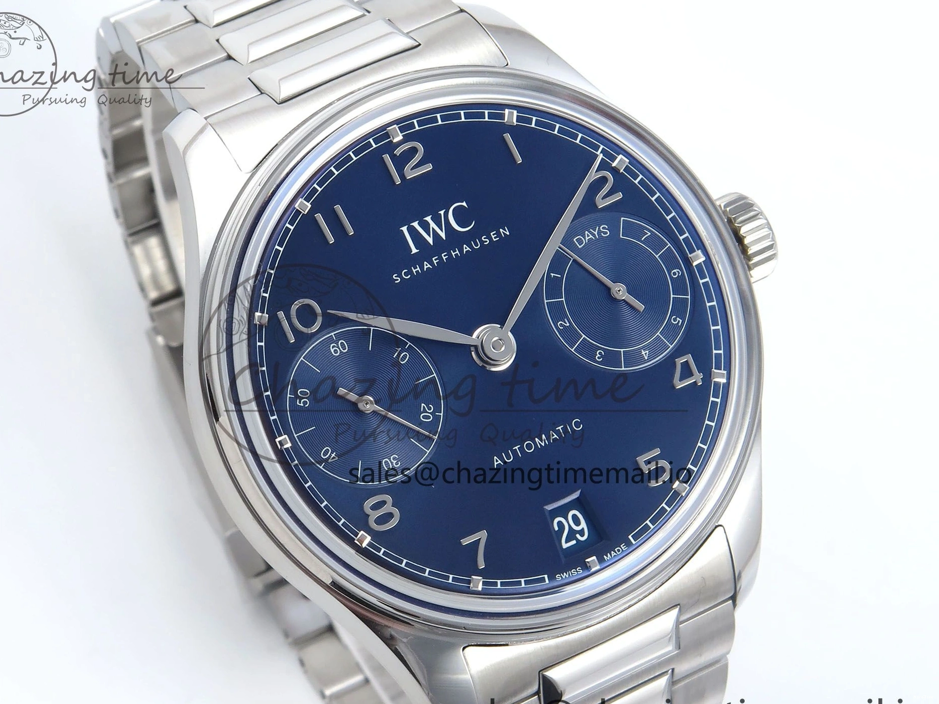 MIROTIME 0402 Portugieser Auto IWC0562E APSF 1:1 Best Edition Blue Dial on SS Bracelet A Timeless 6997